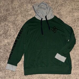 American Eagle Outfitters Green Hoodie with Gray Accents